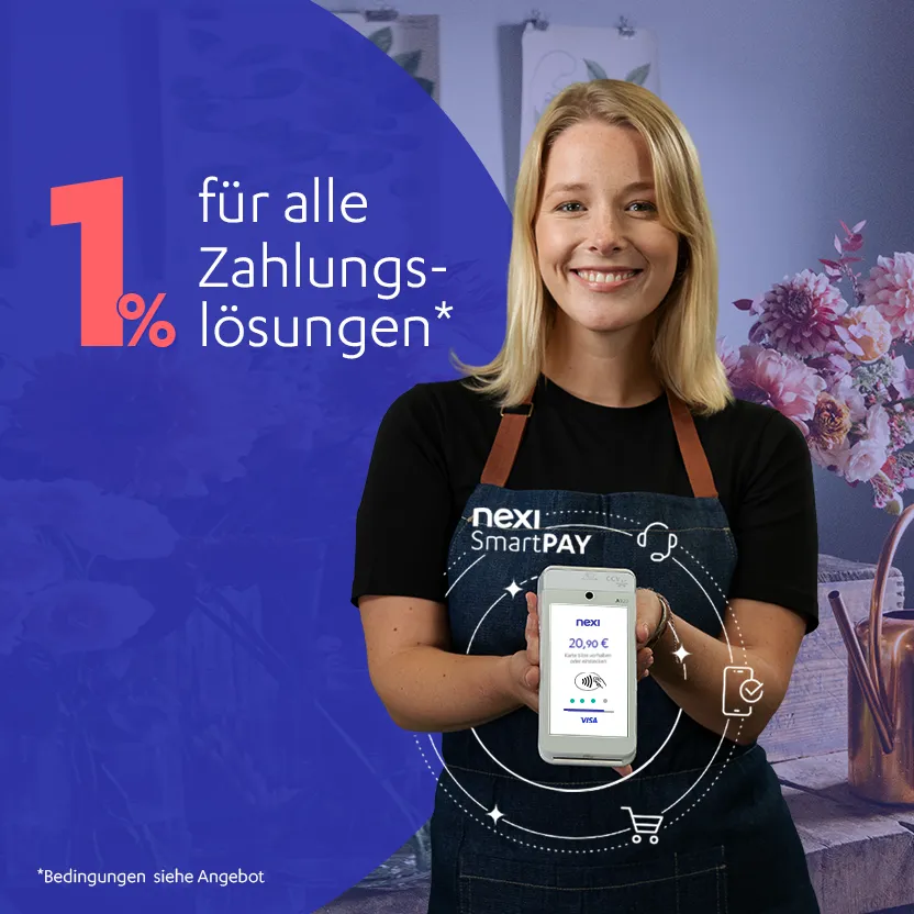 1% für alle relevanten Zahlungslösungen